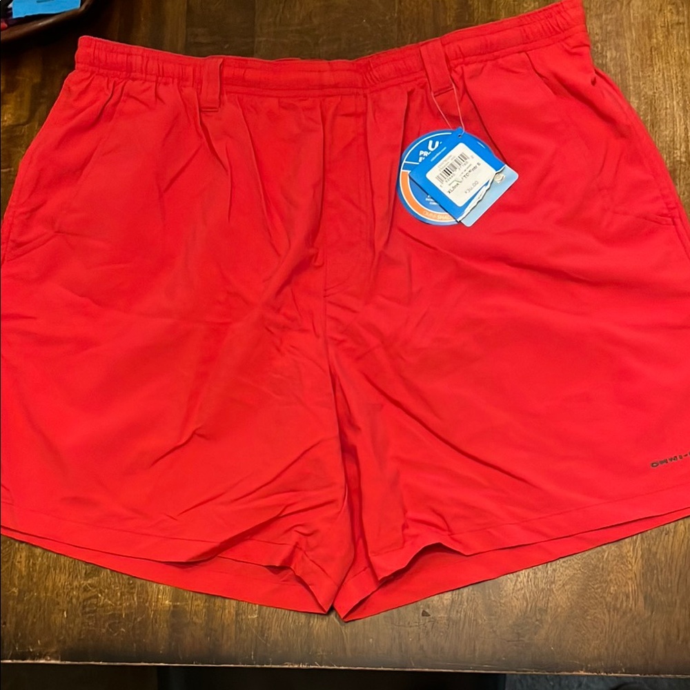 Columbia Red Swim Trunks Lightweight Elastic Waist